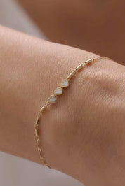 14 Ayar Kalpli Lacivert Beyaz Altın Bileklik