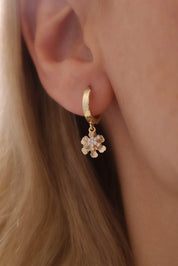 14 Ayar Kar Tanesi Altın Küpe