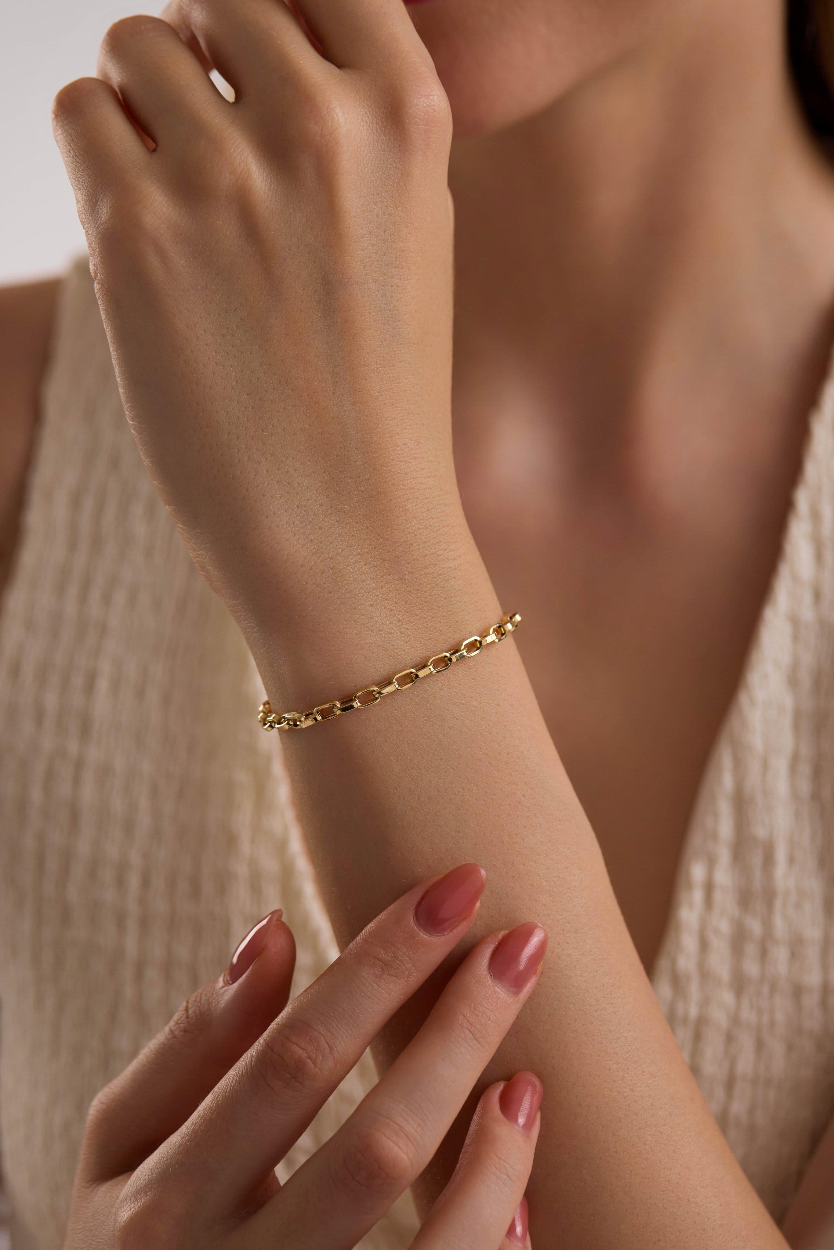 14 Ayar Kare Forse Altın Bileklik (3.50 mm)