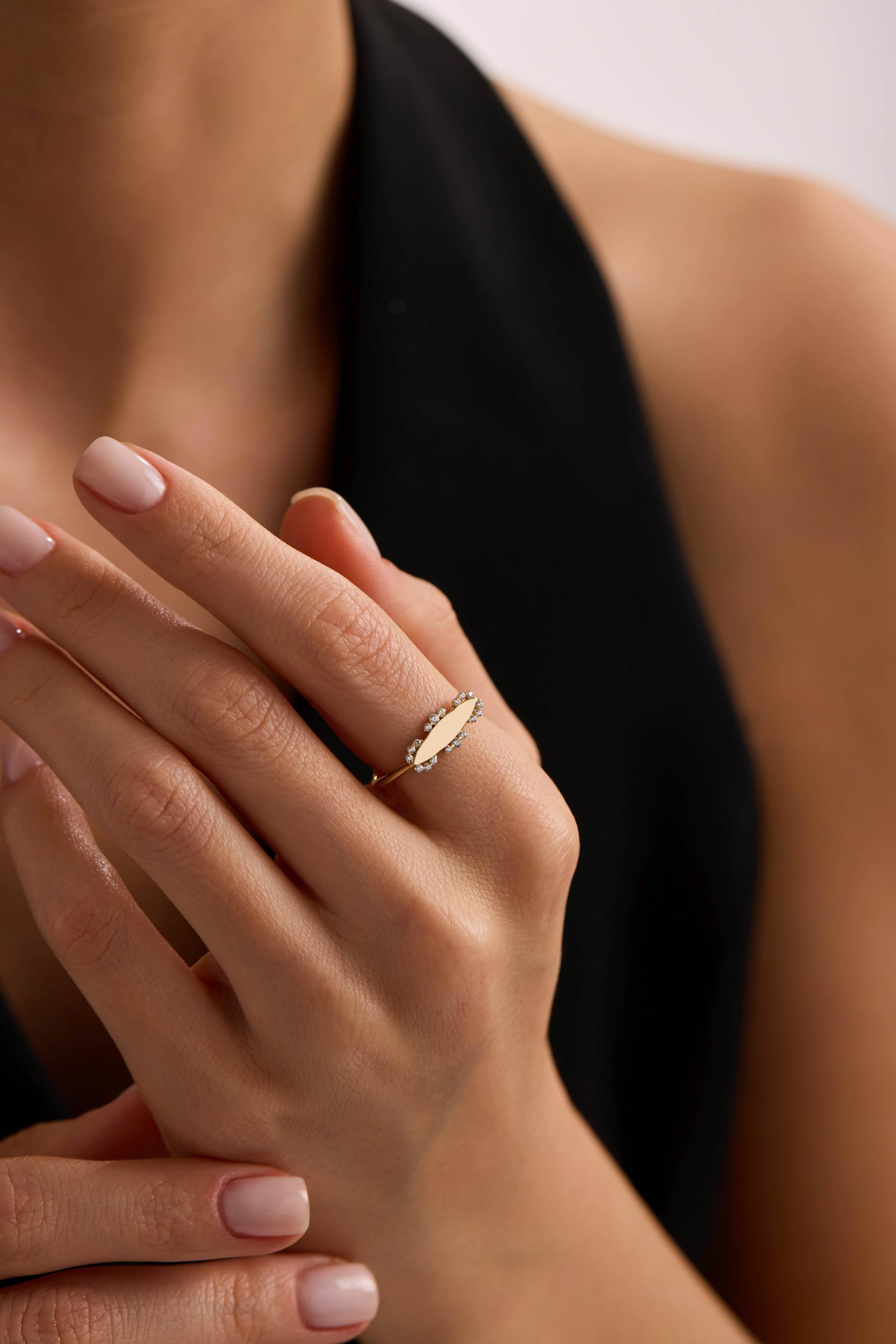 14 Ayar Kişiselleştirilebilir Altın Yüzük