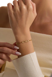 14 Ayar Kişiselleştirilebilir İsim Plaka Altın Kolye