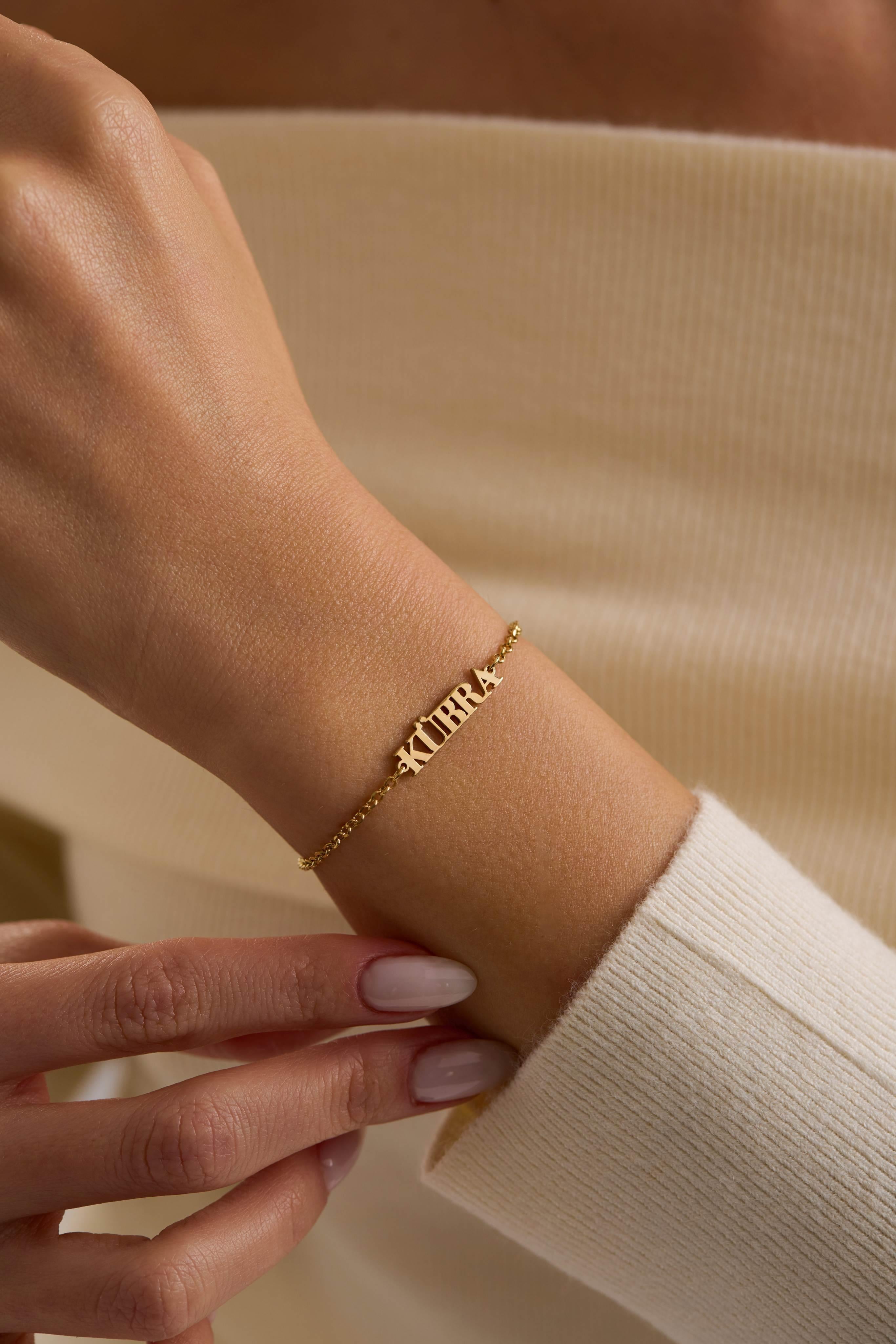 14 Ayar Kişiselleştirilebilir İsim Plaka Altın Kolye