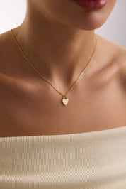 14 Ayar Kişiselleştirilebilir Kalp Plaka Altın Kolye