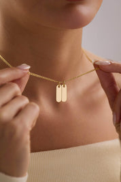 14 Ayar Kişiselleştirilebilir Plaka Altın Kolye