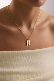 14 Ayar Kişiselleştirilebilir Plaka Altın Kolye