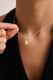 14 Ayar Kişiselleştirilebilir Plaka Altın Kolye