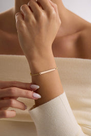 14 Ayar Kişiselleştirilebilir Yatay Plaka Altın Kolye