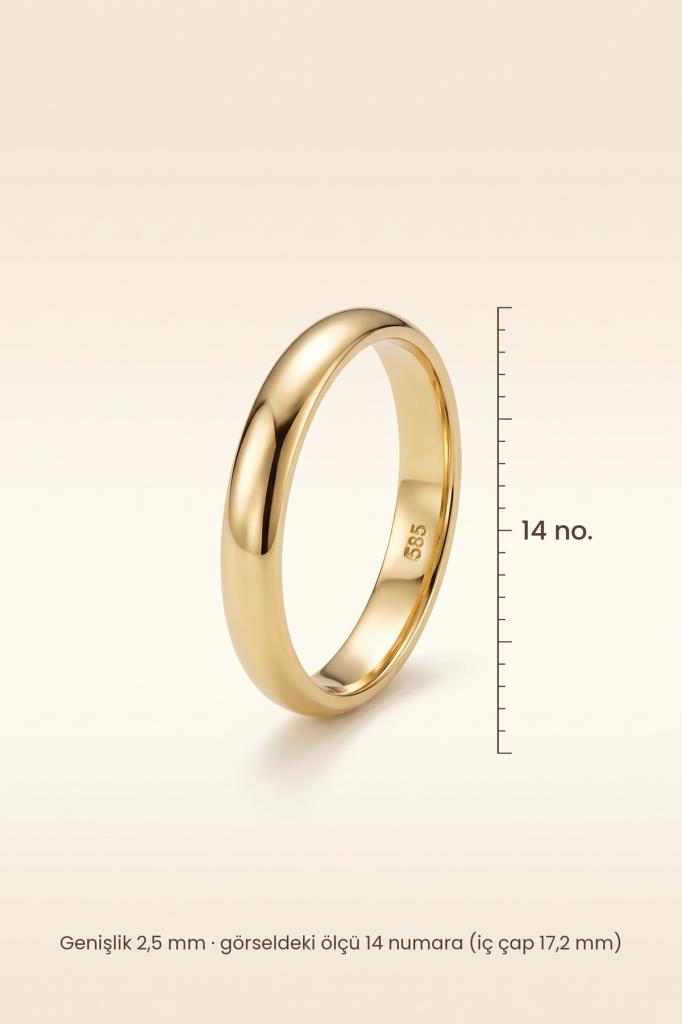 14 Ayar Klasik Altın Alyans (2.5mm)