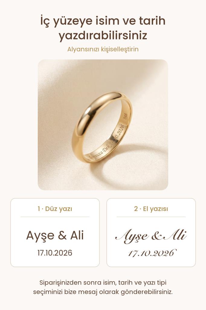 14 Ayar Klasik Altın Alyans (2.5mm)