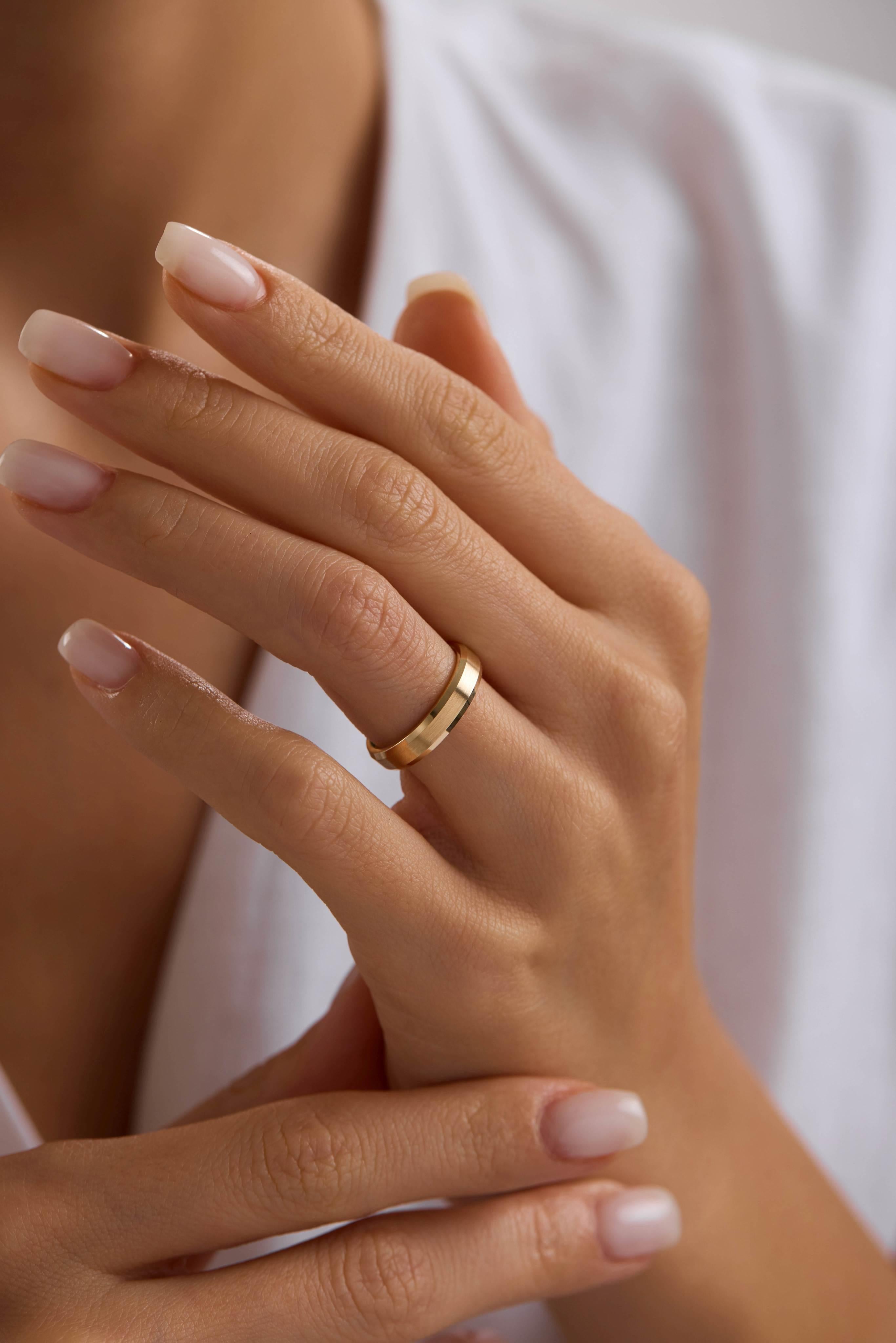 14 Ayar Klasik Fasetli Altın Alyans (4mm)