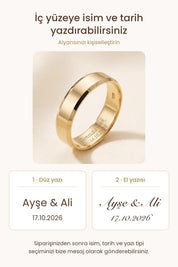 14 Ayar Klasik Fasetli Altın Alyans (6mm)
