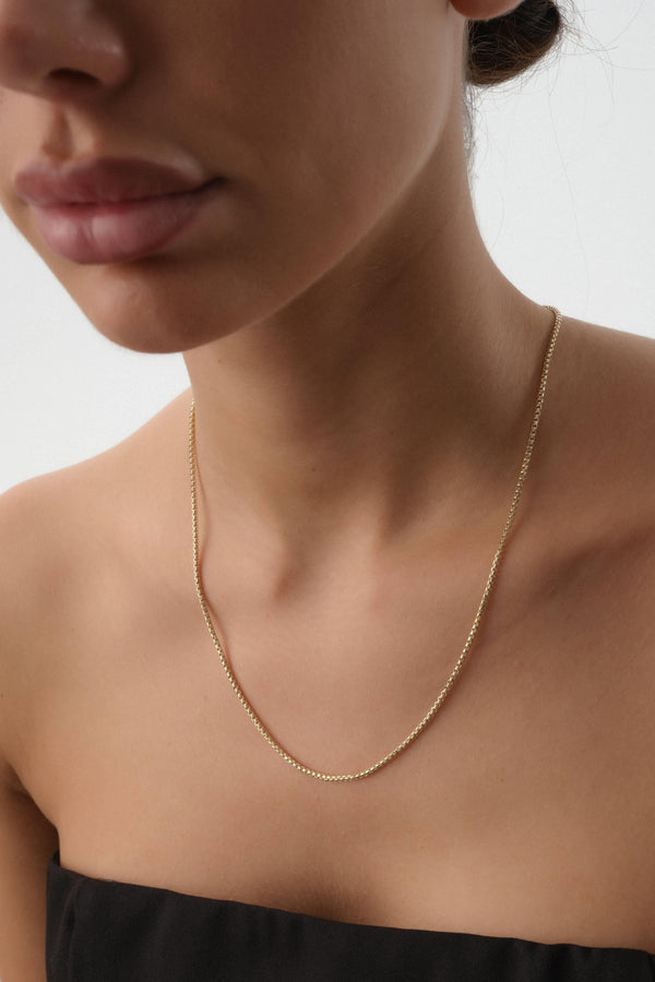 14 Ayar Kutu Altın Zincir Kolye