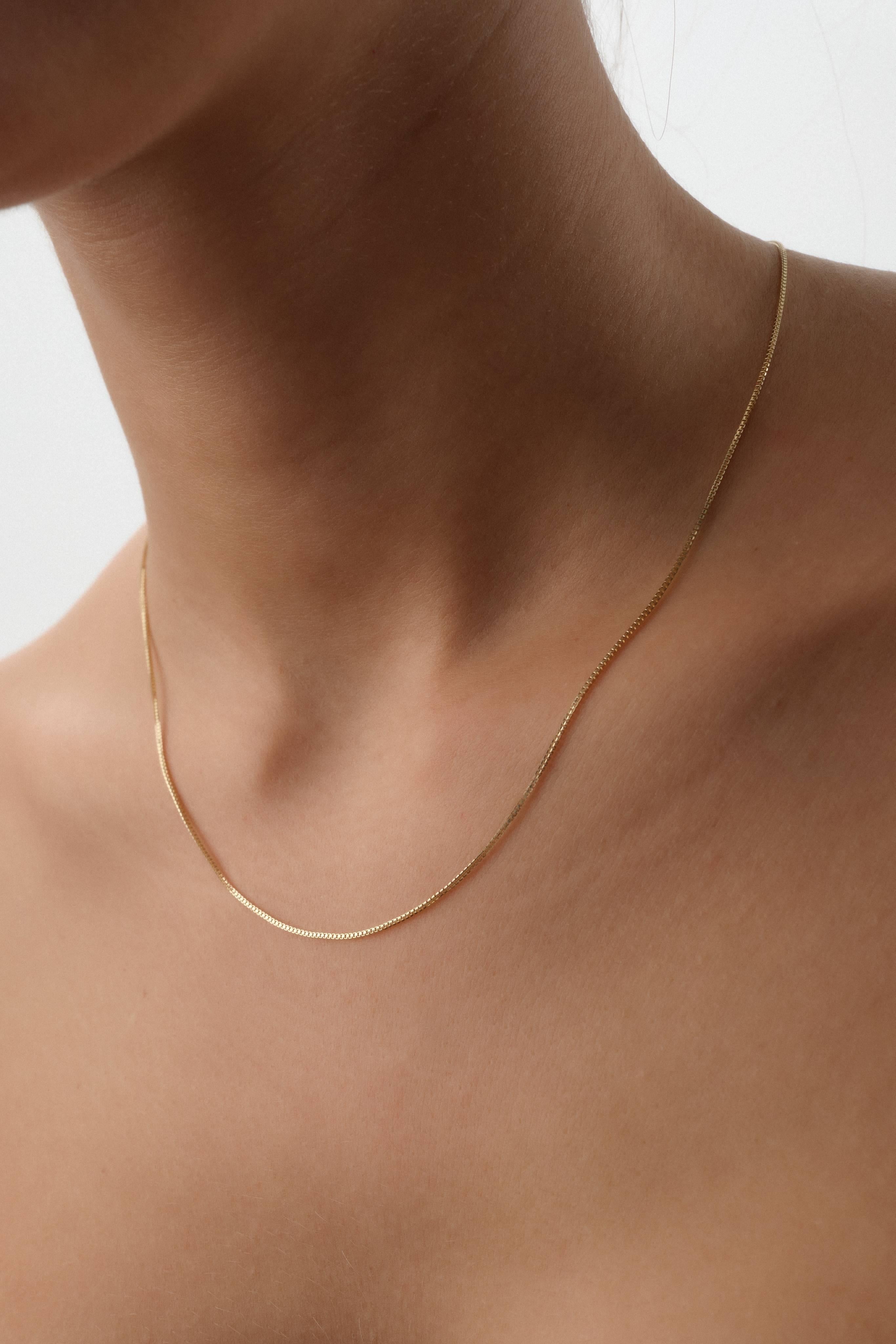 14 Ayar Kutu Altın Zincir Kolye