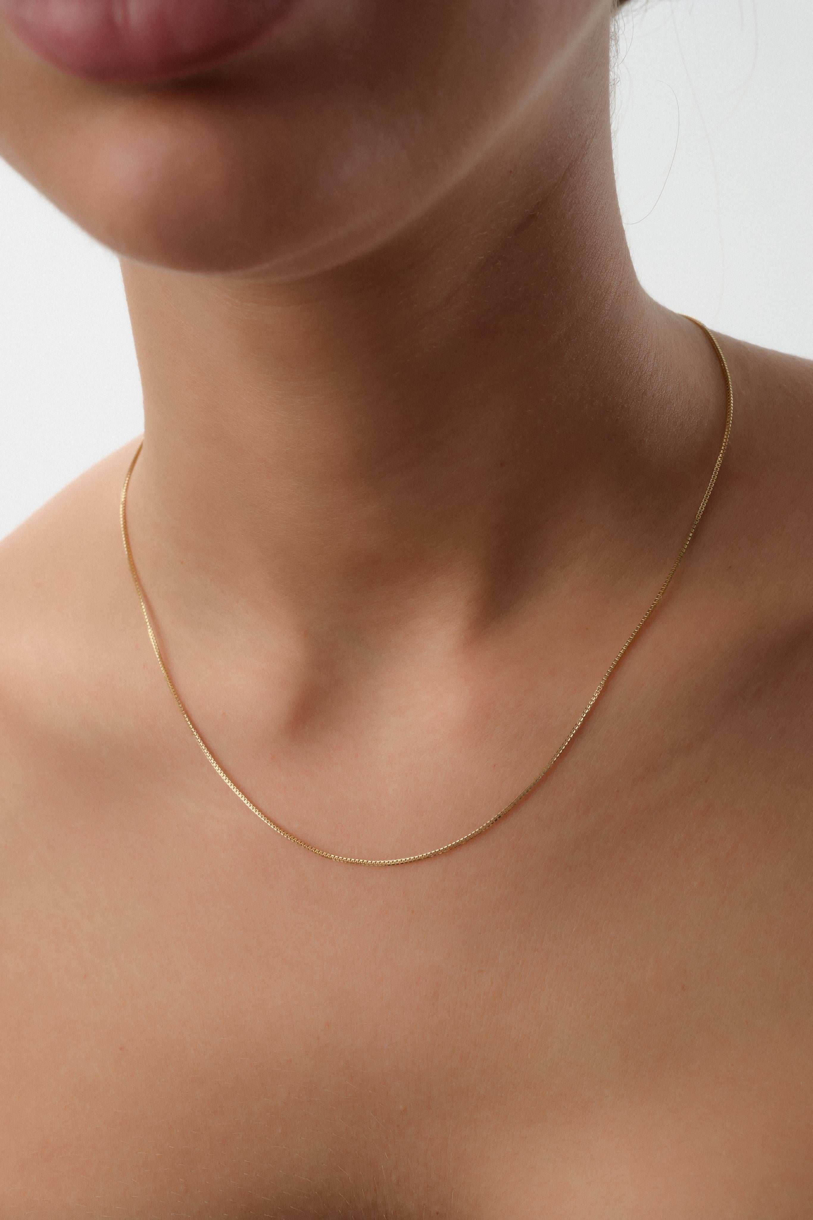 14 Ayar Kutu Altın Zincir Kolye