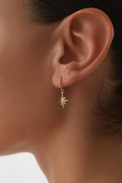 14 Ayar Kutup Yıldızı Altın Halka Küpe