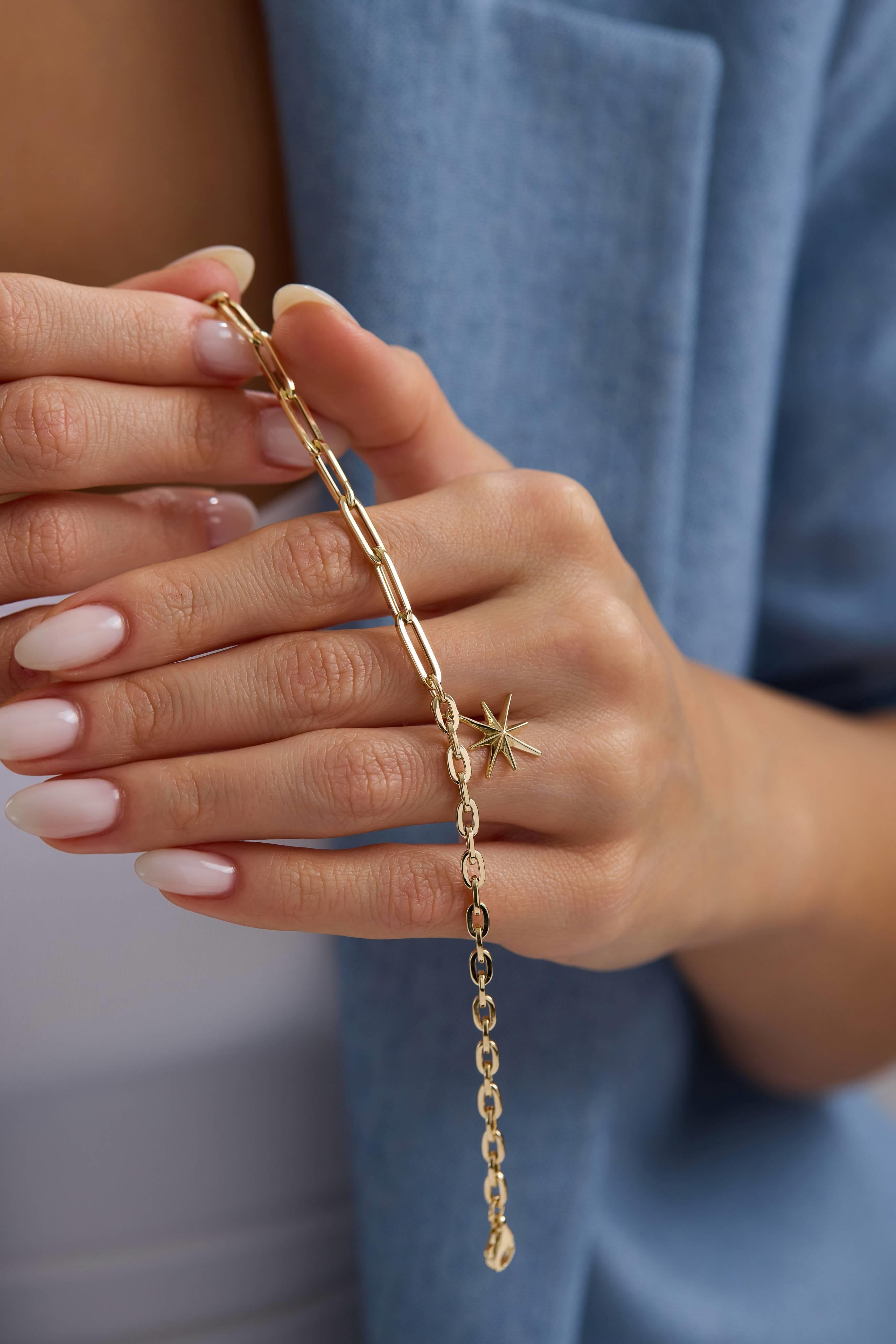 14 Ayar Kutup Yıldızı Ataç Altın Bileklik