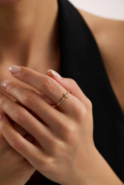 14 Ayar Kutup Yıldızı Motifli Altın Yüzük