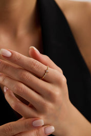 14 Ayar Kutup Yıldızı Motifli Altın Yüzük