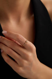 14 Ayar Kutup Yıldızı Motifli Altın Yüzük