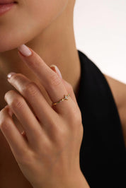 14 Ayar Kutup Yıldızı Motifli Altın Yüzük