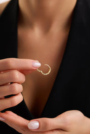 14 Ayar Minimal Altın Küpe (Büyük)