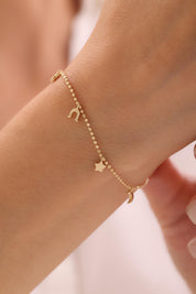14 Ayar Minimal Charm Bileklik