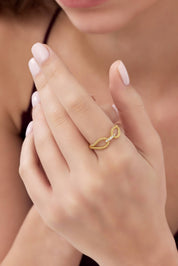 14 Ayar Minimal Düğüm Altın Yüzük