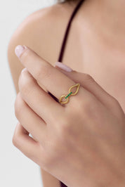 14 Ayar Minimal Düğüm Altın Yüzük