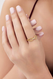 14 Ayar Minimal Düğüm Altın Yüzük