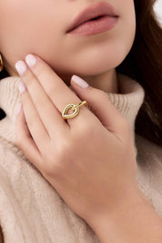 14 Ayar Minimal Düğüm Altın Yüzük