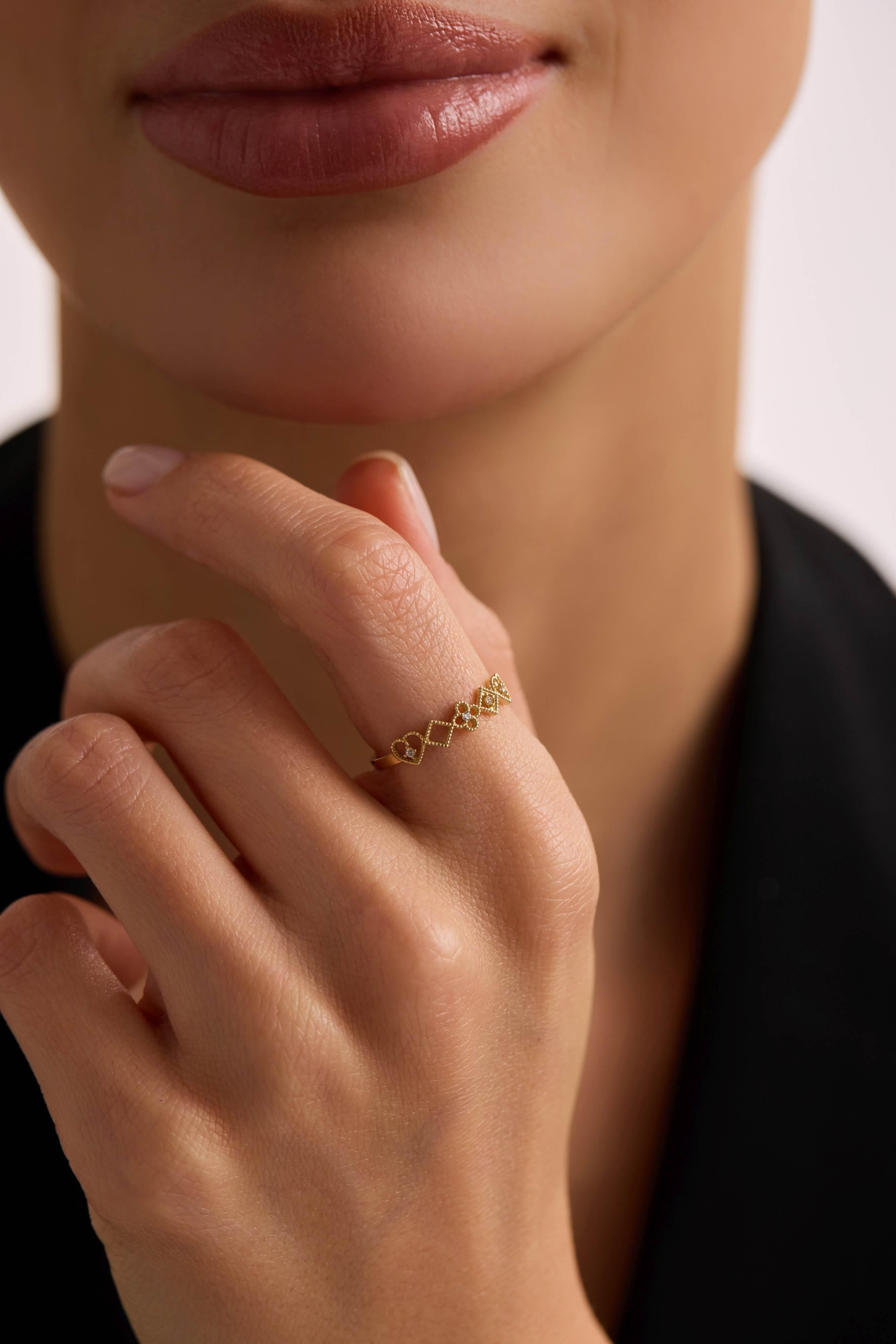 14 Ayar Minimal Şans Altın Yüzük