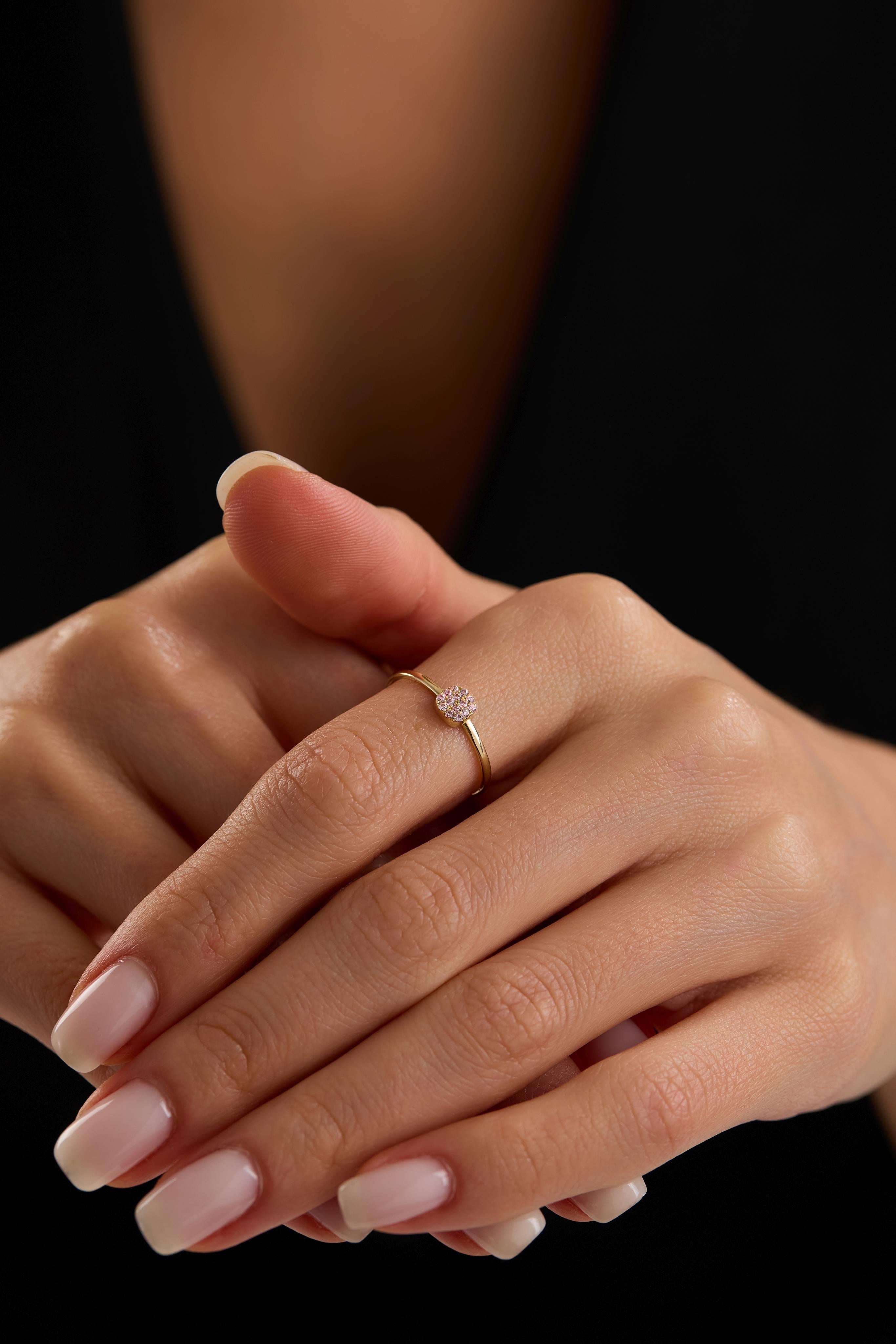 14 Ayar Minimal Taşlı Altın Yüzük (Renk Seçenekleriyle)