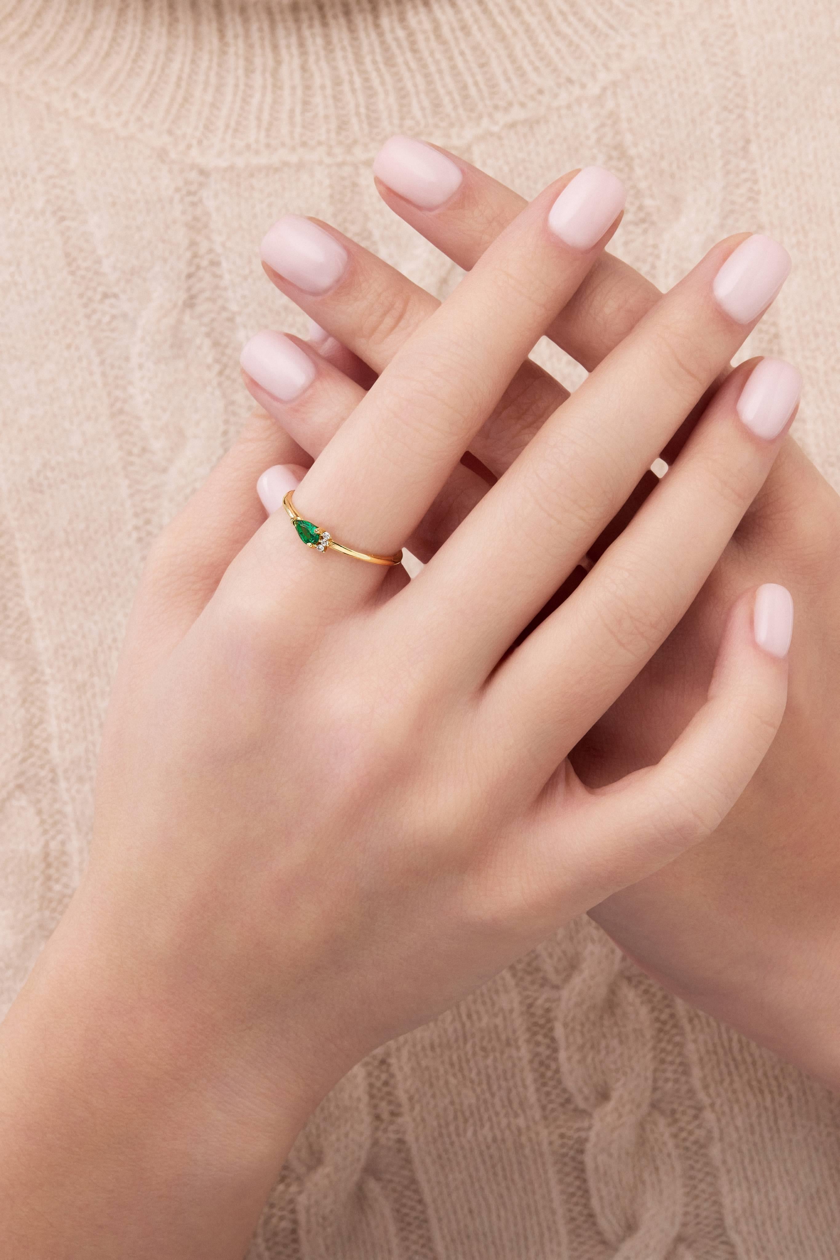 14 Ayar Minimal Taşlı Altın Yüzük (Renk Seçenekleriyle)