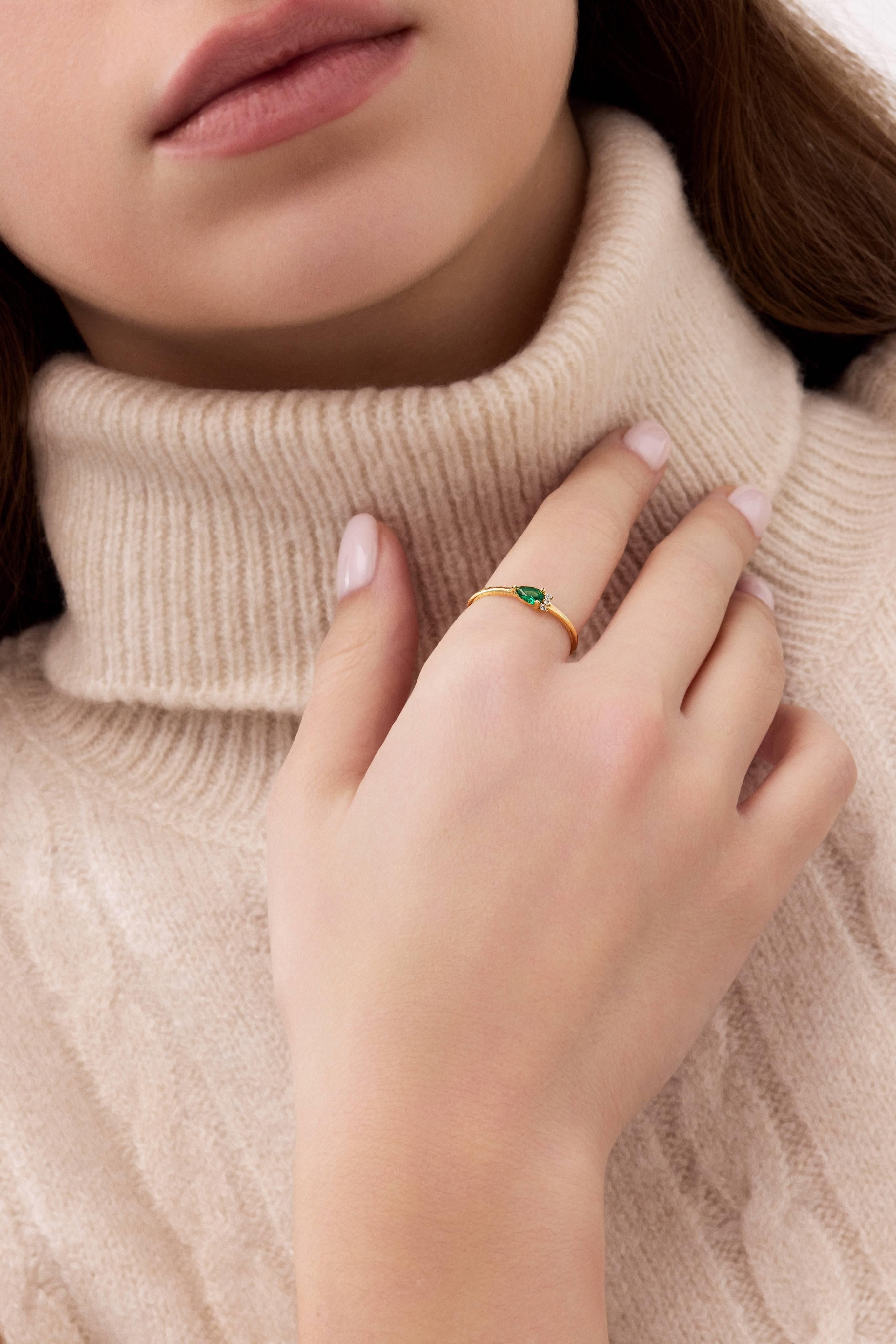 14 Ayar Minimal Taşlı Altın Yüzük (Renk Seçenekleriyle)