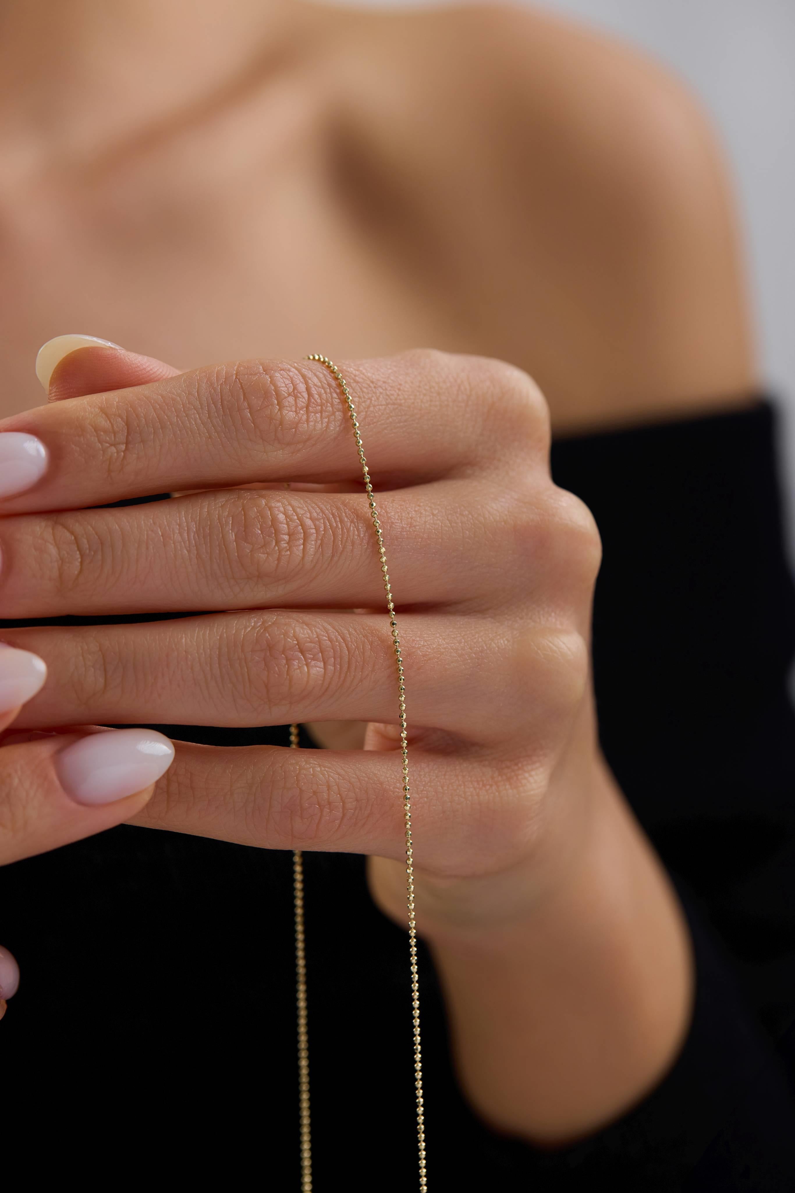 14 Ayar Minimal Top Altın Zincir Kolye