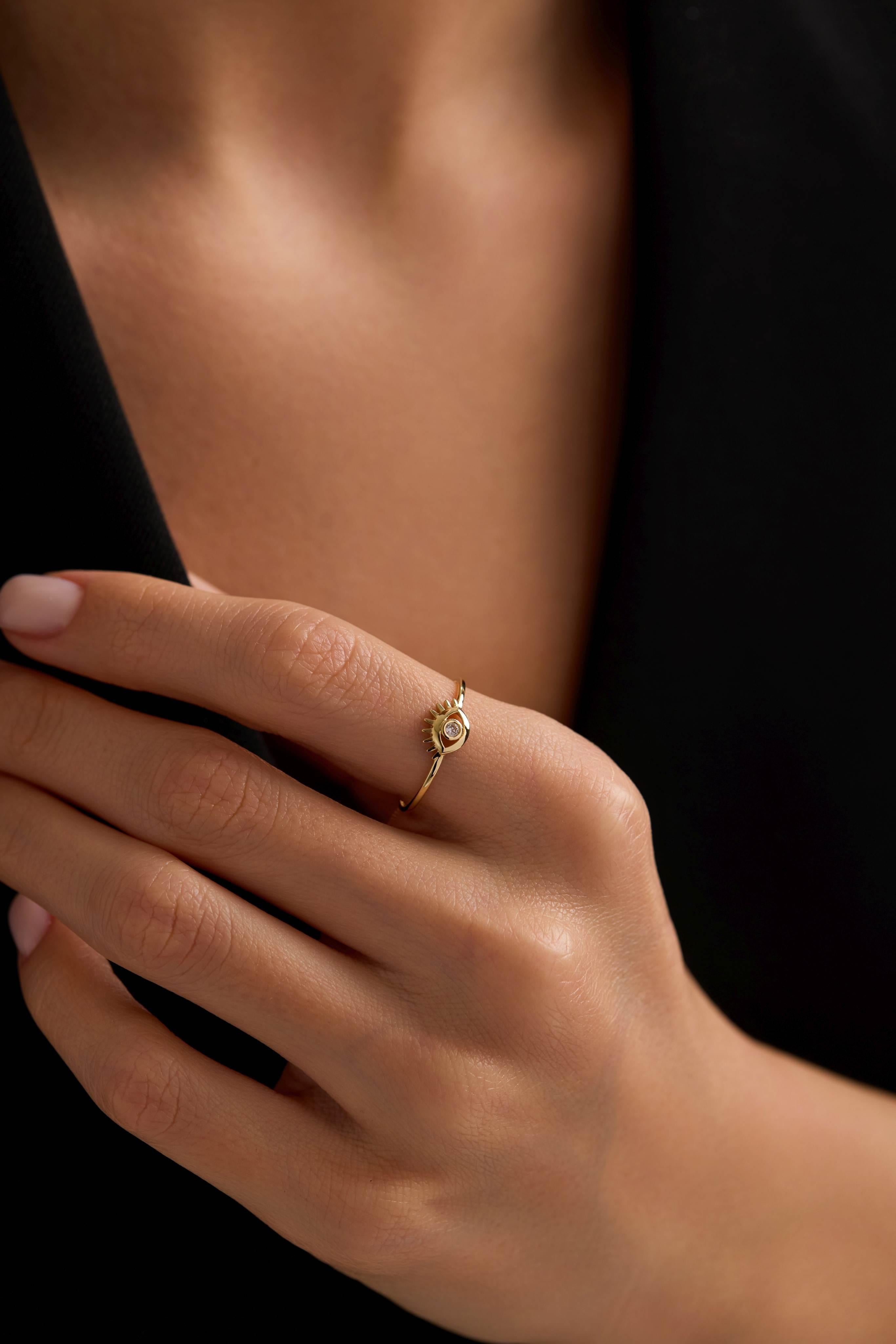 14 Ayar Nazar Altın Yüzük