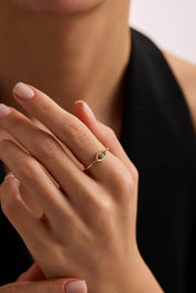 14 Ayar Nazar Firuzeli Altın Yüzük