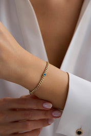 14 Ayar Nazar Gurmet Altın Bileklik