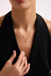 14 Ayar Nazar Taşlı Altın Kolye