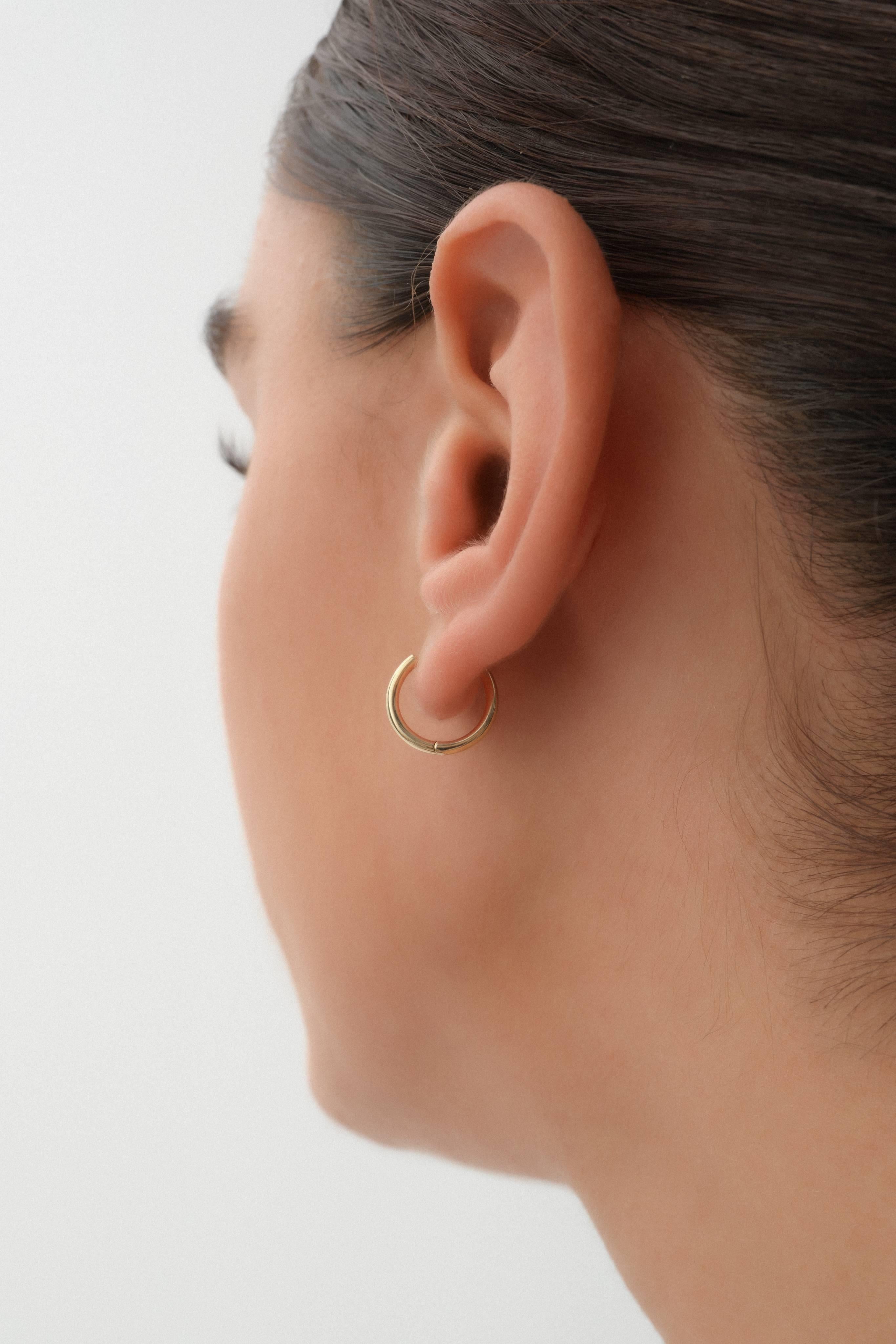 14 Ayar Oval Altın Halka Küpe