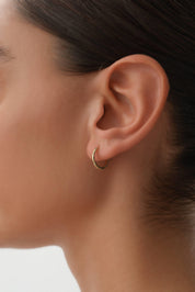 14 Ayar Oval Altın Halka Küpe