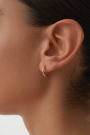 14 Ayar Oval Altın Halka Küpe