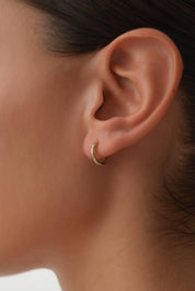 14 Ayar Oval Altın Halka Küpe