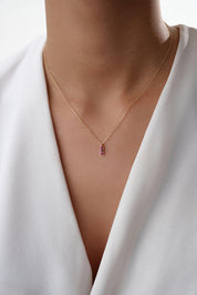 14 Ayar Pembe Minimal Altın Kolye