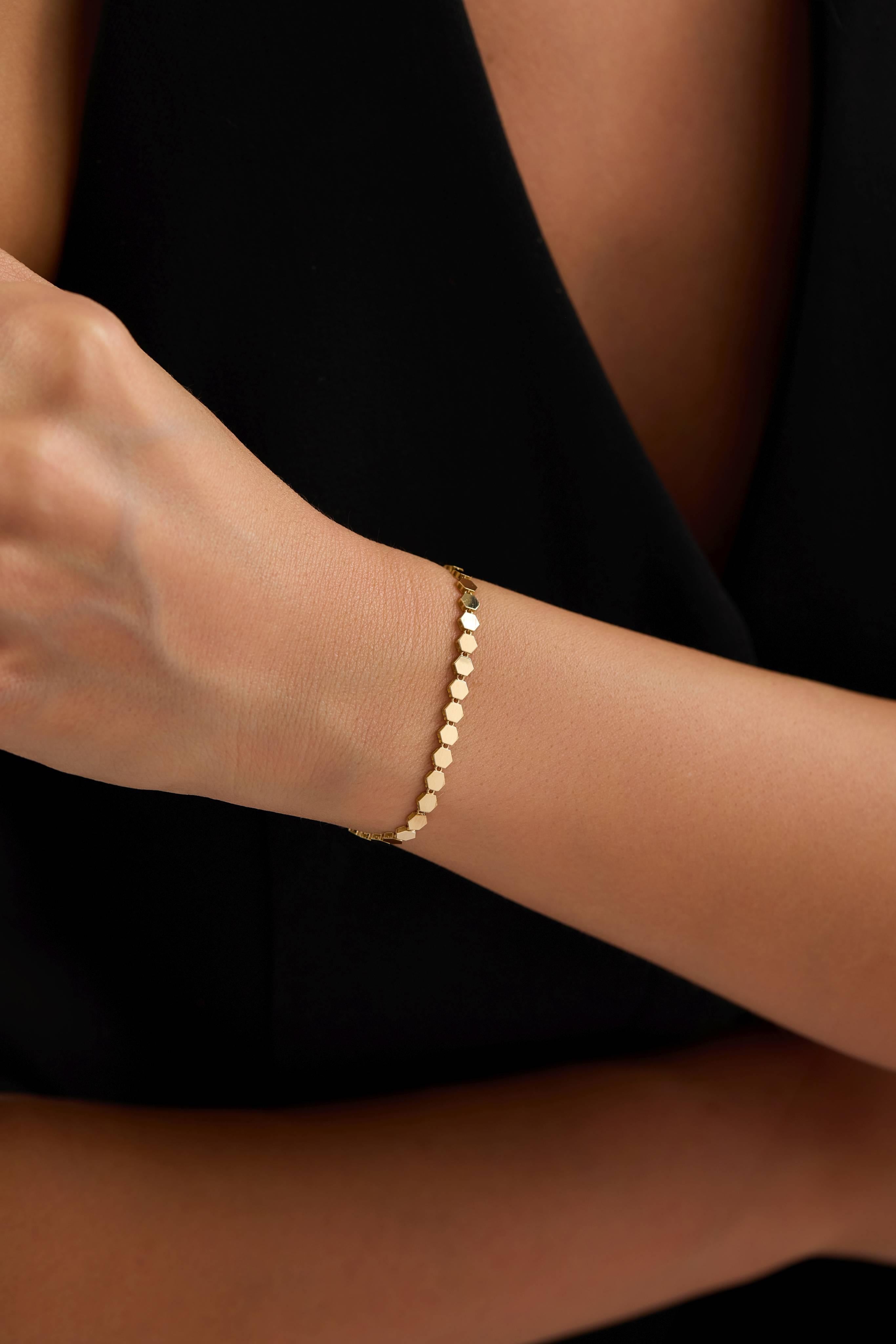 14 Ayar Petek Zincir Altın Bileklik