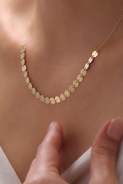 14 Ayar Pullu Altın Kolye