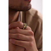 14 Ayar Pusula Erkek Altın Yüzük