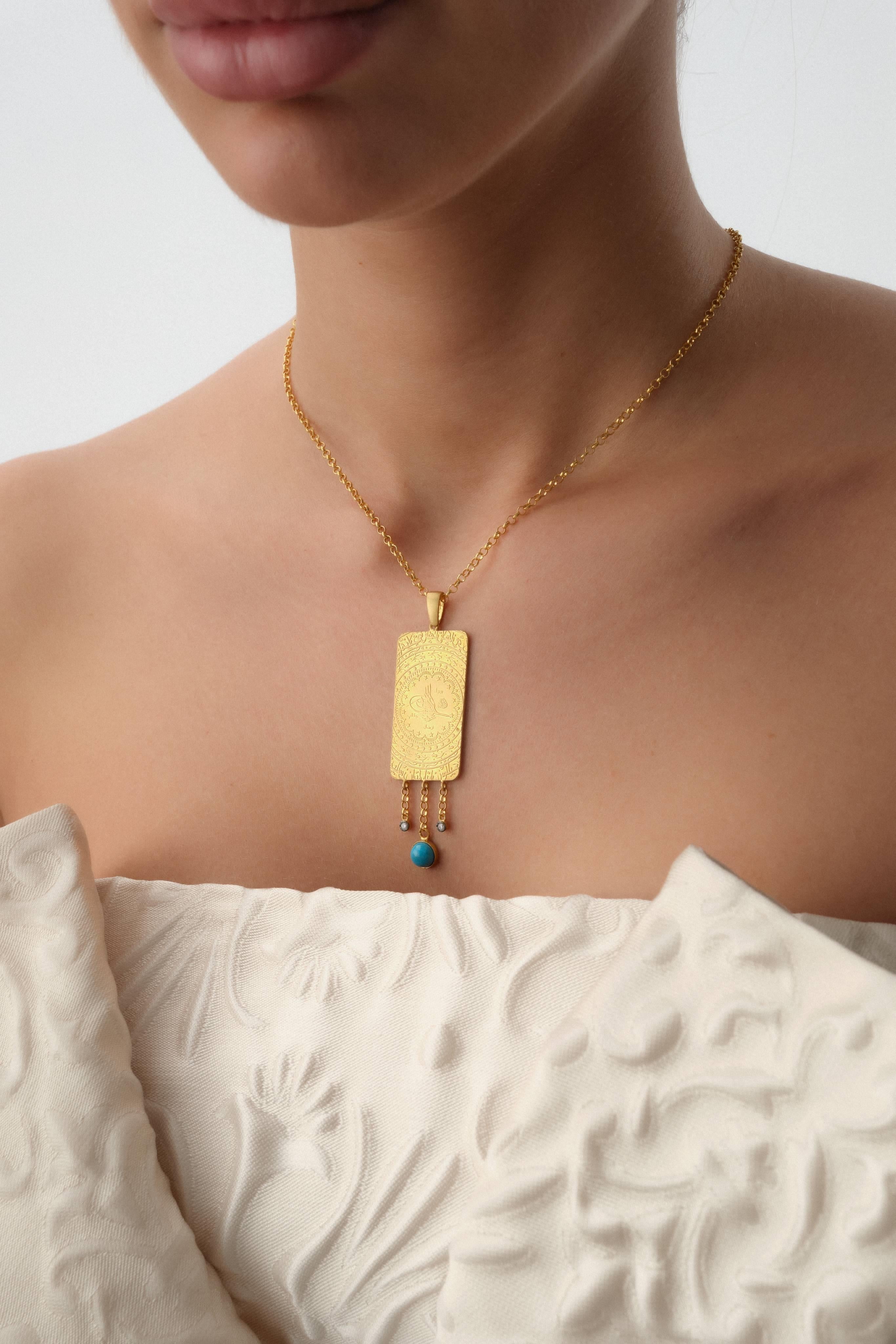 14 Ayar Qalamkar Altın Kolye