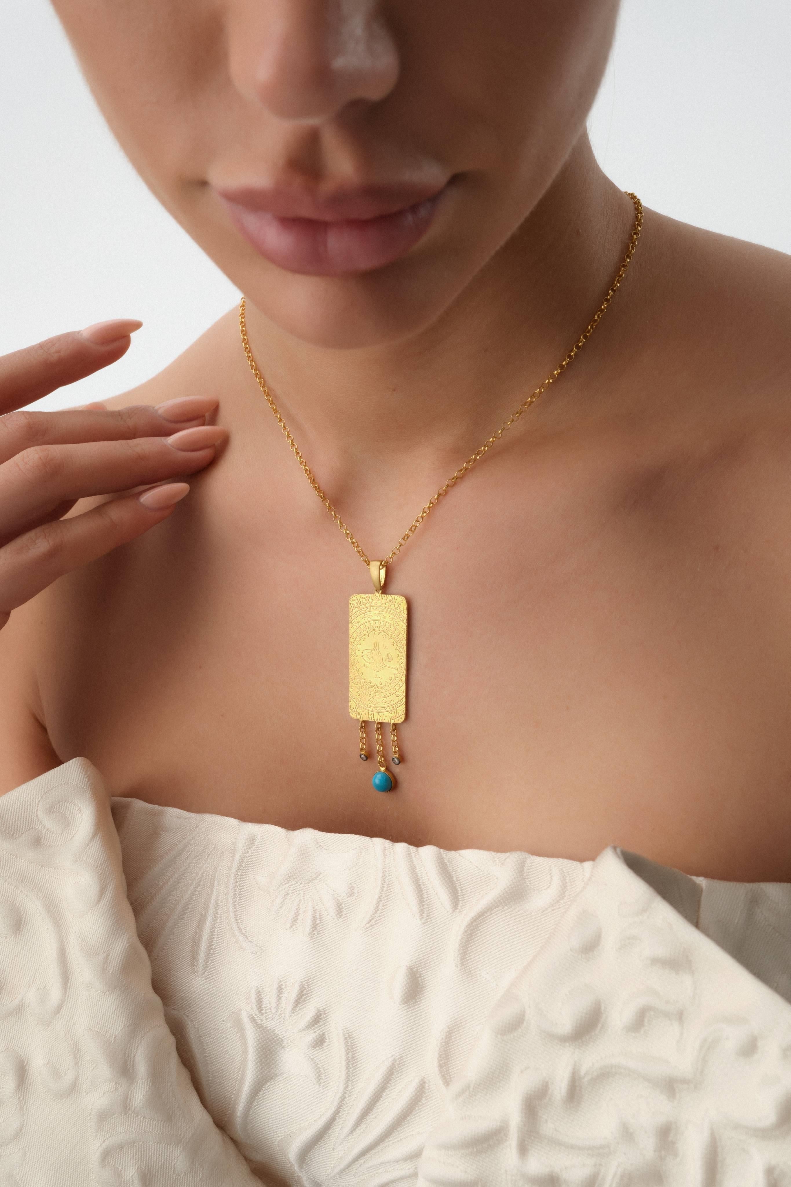 14 Ayar Qalamkar Altın Kolye