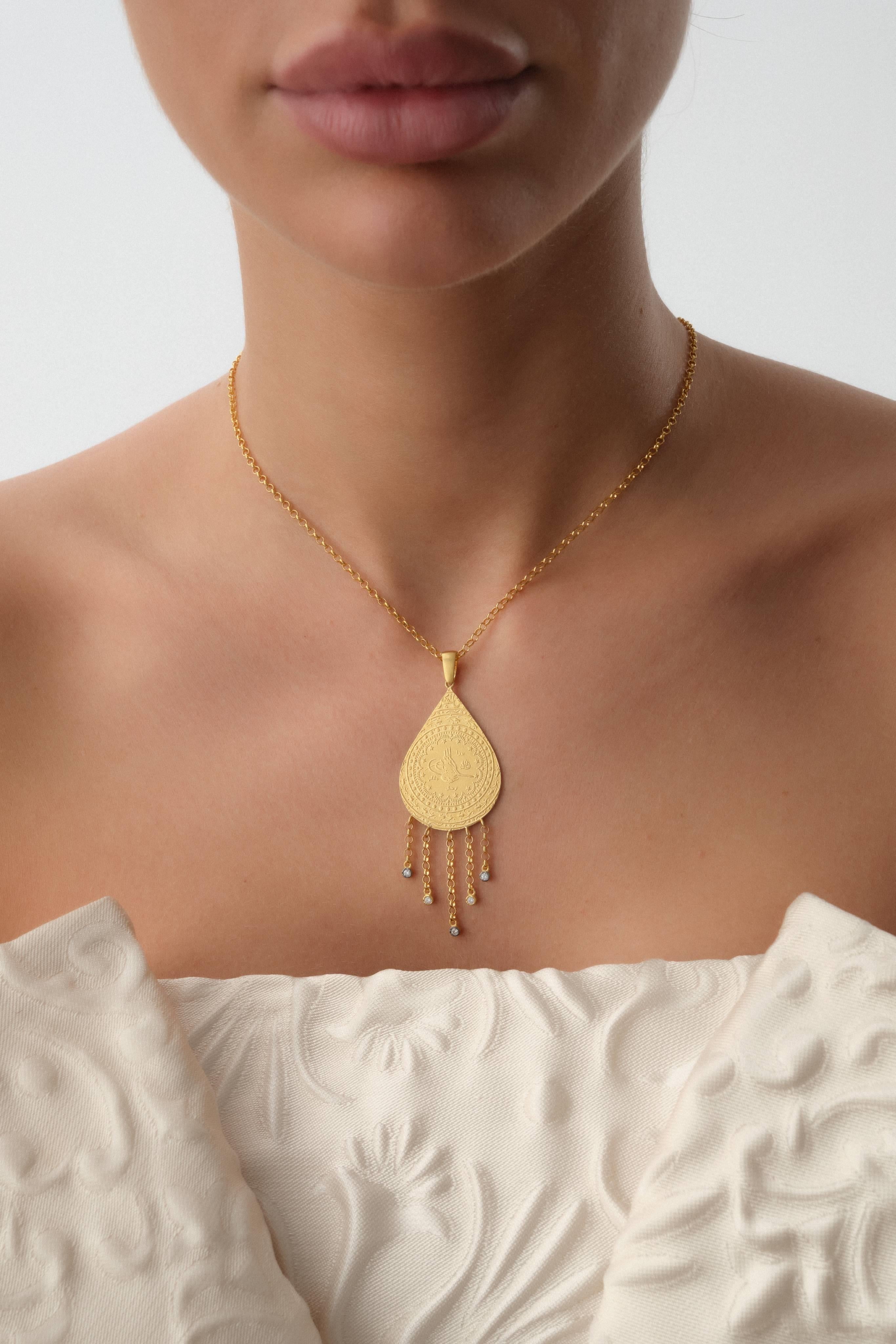 14 Ayar Qalamkar Altın Kolye